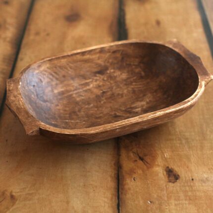 Wooden Trough Dark Brown Large